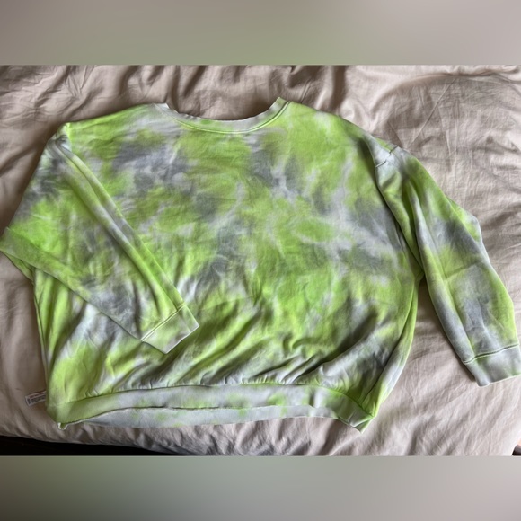 Free People Soft, Oversized, Reversible Sweatshirt in Citron and Gray - Picture 4 of 6